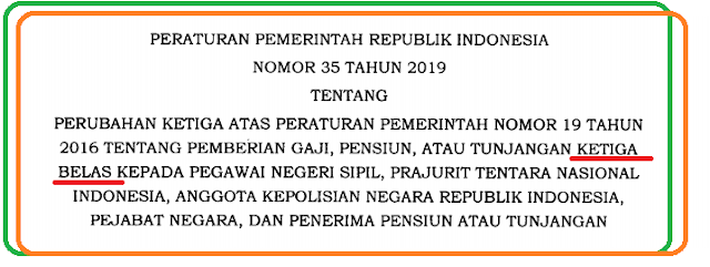 Download PP Nomor 35 tahun 2019 Gaji Ketiga Belas