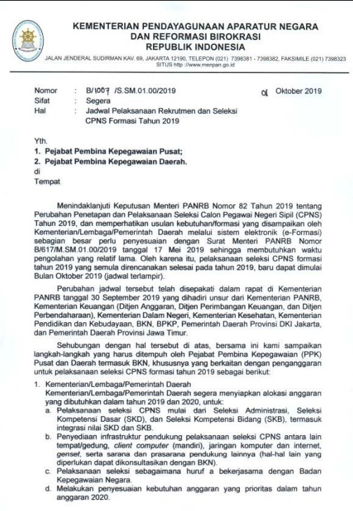 Info Seleksi CPNS Formasi 2019 Info Seleksi CPNS Formasi 2019