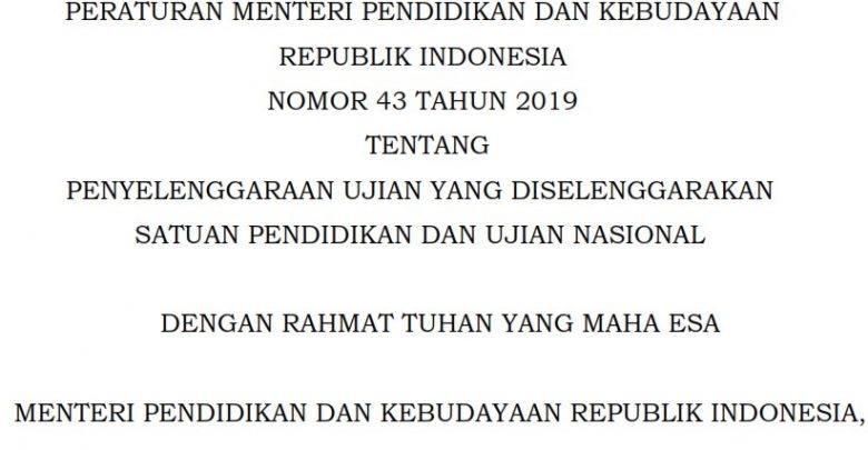 Permendikbud nomer 43 tahun 2019