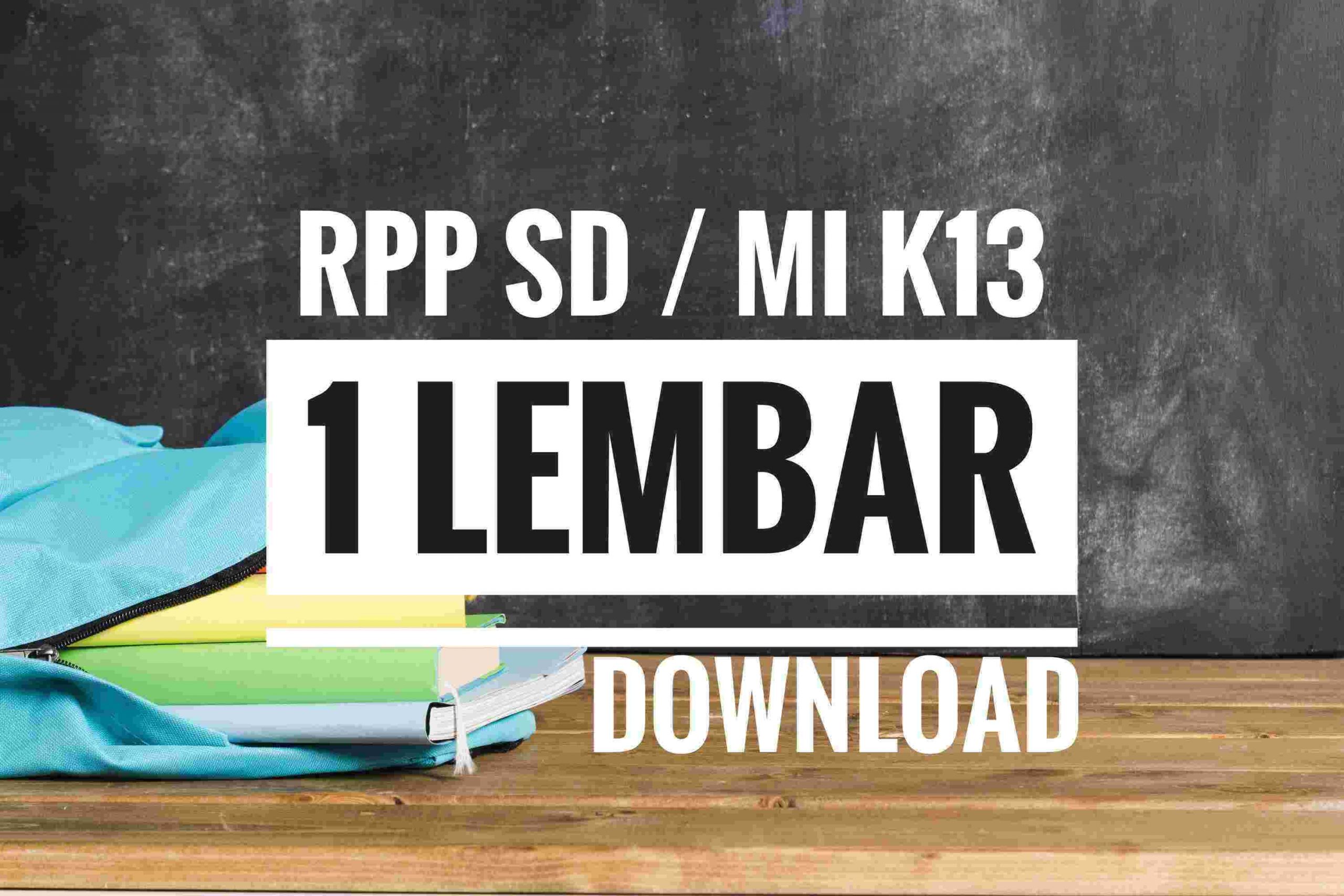 Download RPP sd 1 lembar