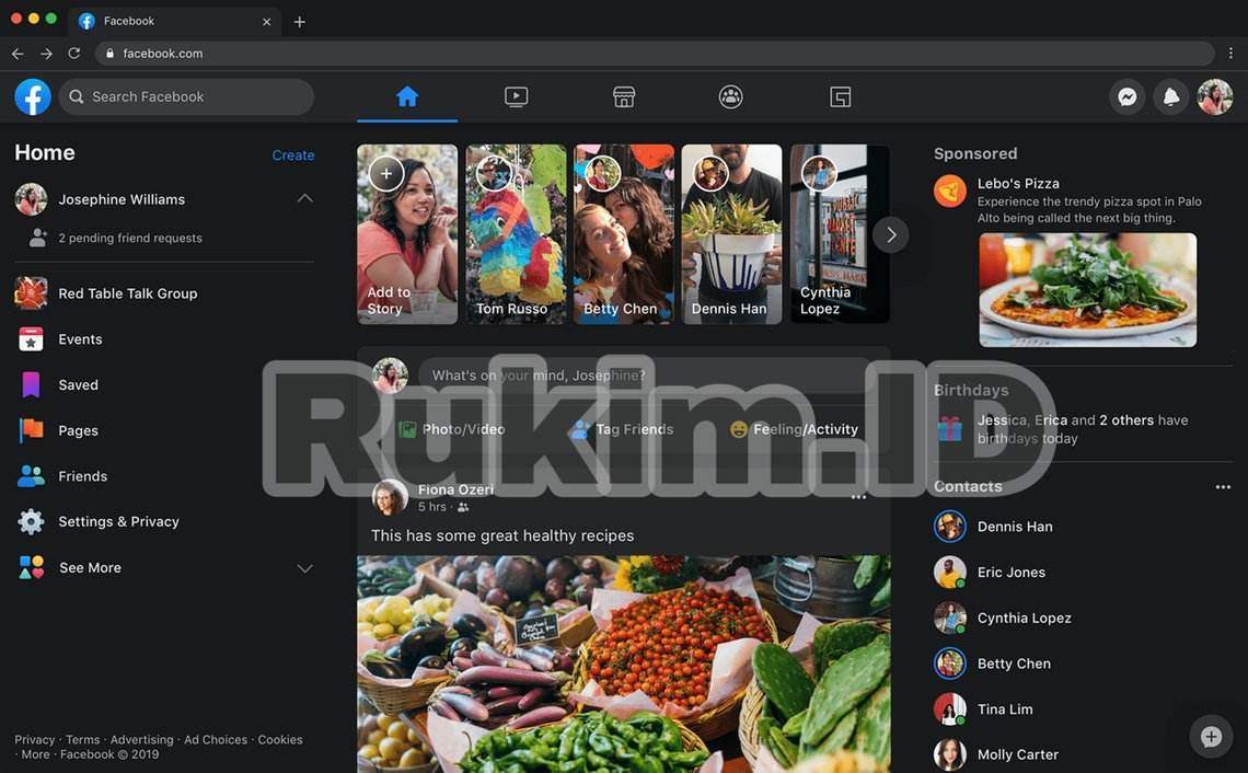 Dark Mode Gelap Facebook Web Apk