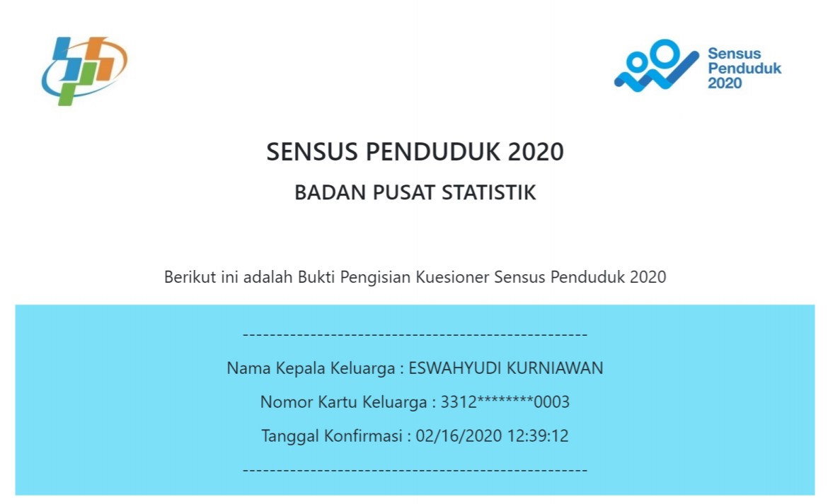 Langkah Pengisian Sensuk Penduduk Online 2020