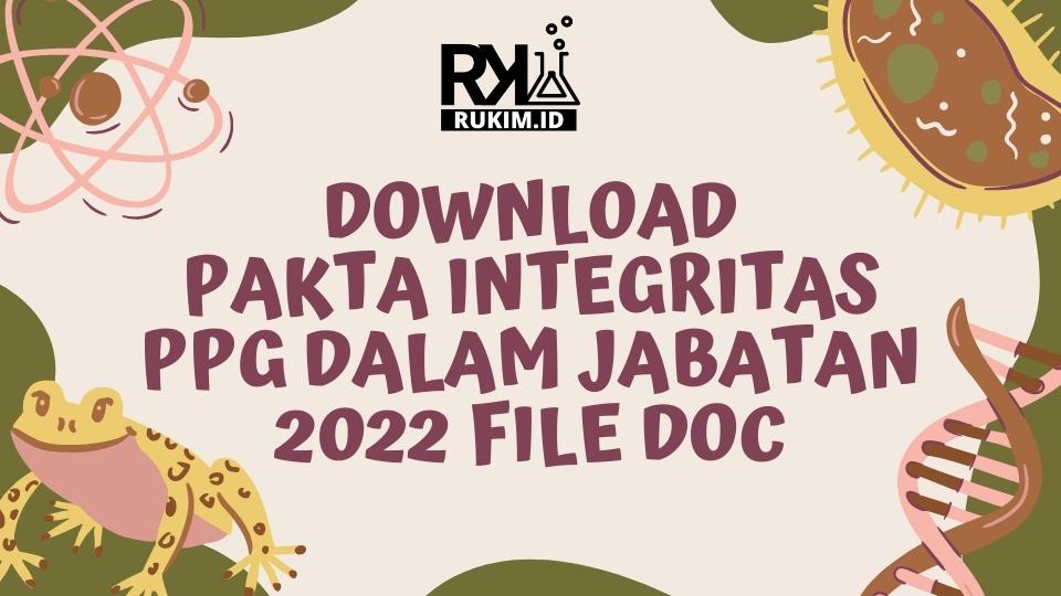 Download Format Pakta Integritas Pendaftaran PPG Daljab 2022