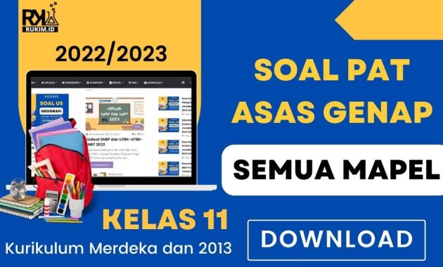 Download Soal PAT Atau ASAS Genap Kelas 11 Tahun 2023 PDF