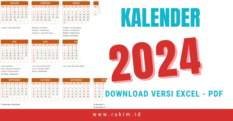 Download Kalender 2024 PDF Excel
