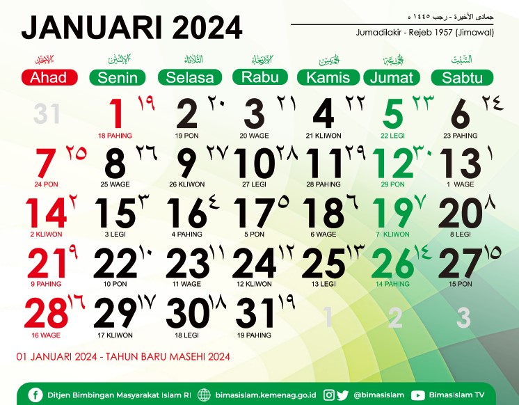Kalender 2024 versi Kemenag